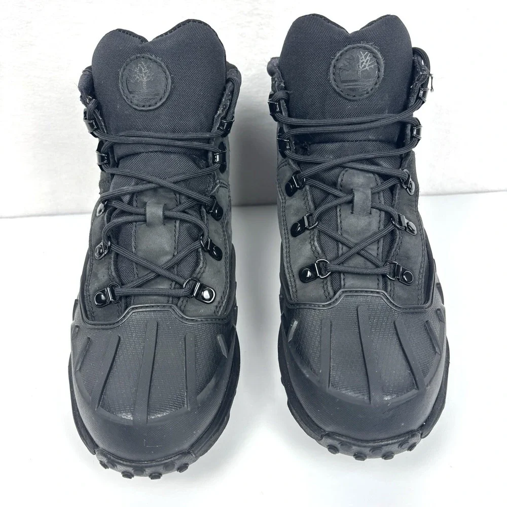 Timberland Converge Waterproof Hiking Boots Boys 6.5 Black Nubuck Leather A63GD